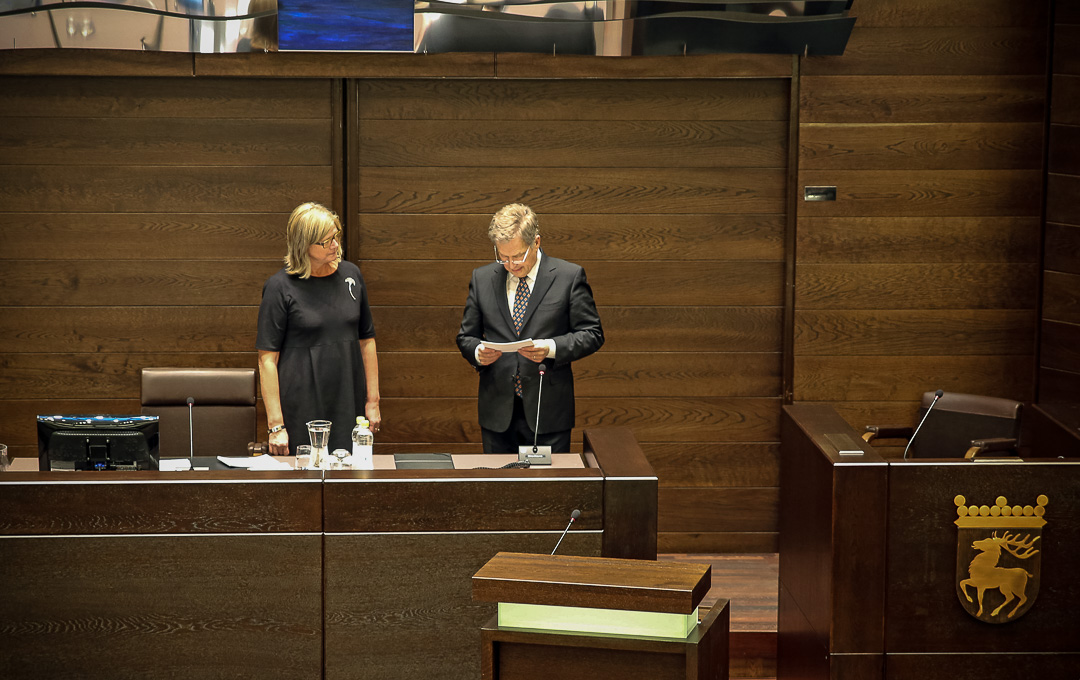 President Niinistö öppnande sessionsperioden i Ålands lagting. Foto: Hanna Öunap/Republikens presidents kansli.