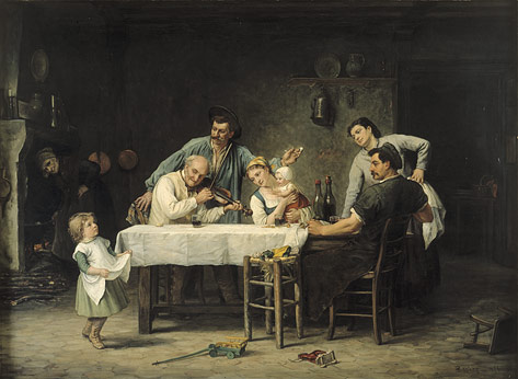 Becker von, Adolf: Päivällisen jälkeen 'Après le Dîner'. Copyright © Kuvataiteen keskusarkisto