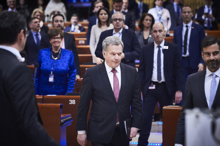 President Niinistö addressing the Parliamentary Assembly of the Council of Europe. © Council of Europe / Candice Imbert