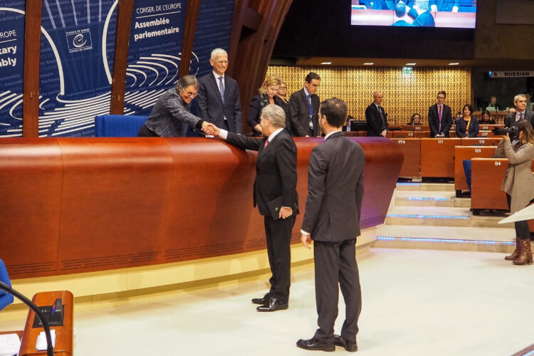 Presidentti Niinistö puhui Euroopan neuvoston parlamentaarisen yleiskokouksen täysistunsossa. Kuva: Katri Makkonen/Tasavallan presidentin kanslia