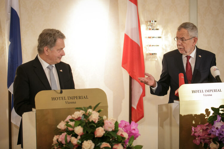 President Niinistö and Federal President Van der Bellen meeting in Vienna on 1 January 2019. Photo: Peter Lechner/Office of the Federal President of Austria
