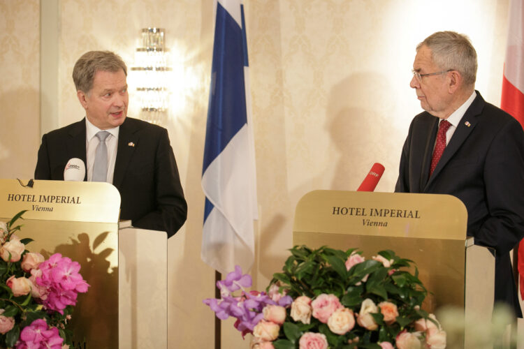 President Niinistö and Federal President Van der Bellen meeting in Vienna on 1 January 2019. Photo: Peter Lechner/Office of the Federal President of Austria
