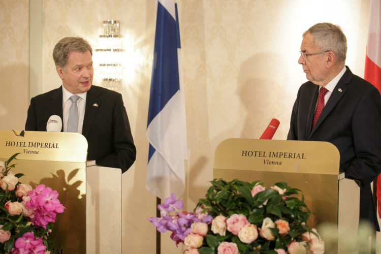 President Niinistö and Federal President Van der Bellen meeting in Vienna on 1 January 2019. Photo: Peter Lechner/Office of the Federal President of Austria
