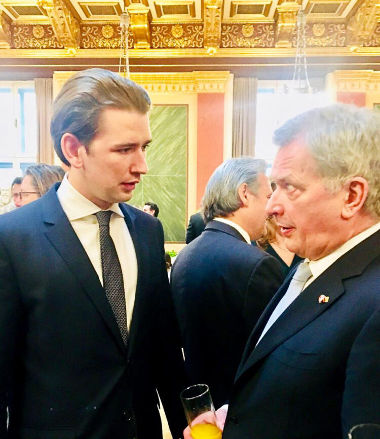 President Niinistö och Österrikes förbundskansler Sebastian Kurz.