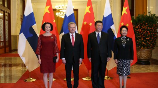 President of China Xi Jinping and Mrs Peng Liyuan welcomed President Niinistö and Mrs Jenni Haukio to Beijing.  Photo: Matti Porre/Office of the President of the Republic of Finland