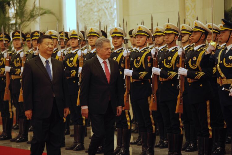 Official welcoming ceremony at the Great Hall of the People. Photo: Matti Porre/Office of the President of the Republic