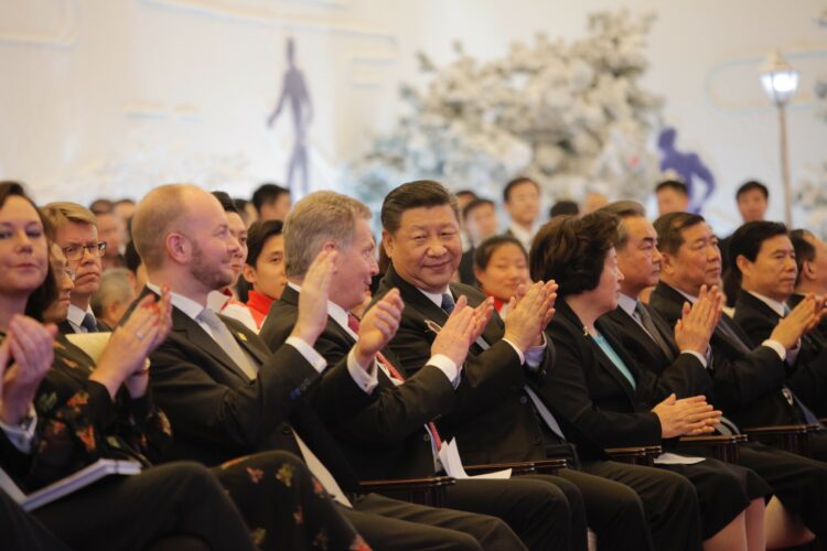 Presidents at the launching event of the China–Finland Year of Winter Sports. Photo: Matti Porre/Office of the President of the Republic