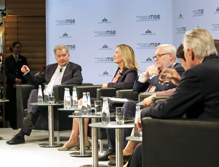 President Niinistö deltog i en paneldebatt om vapenkontroll vid säkerhetskonferensen i München. Foto: Katri Makkonen/Republikens presidents kansli
