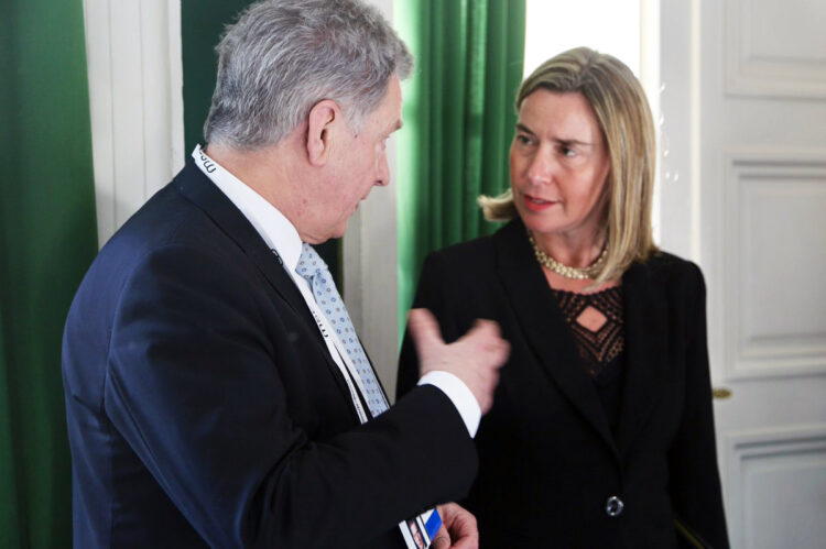 President Niinistö met with High Representative of the European Union for Foreign Affairs and Security Policy Federica Mogherini on the sidelines of the Munich Security Conference. Photo: Katri Makkonen/Office of the President of the Republic