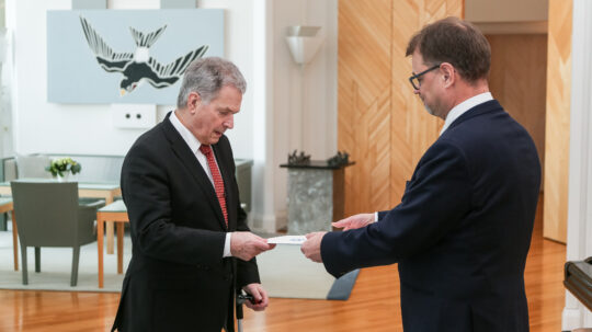 Prime Minister Juha Sipilä submitted the resignation of the Government to President of the Republic Sauli Niinistö in Mäntyniemi on 8 March 2019. Photo: Matti Porre/Office of the President of the Republic of Finland
