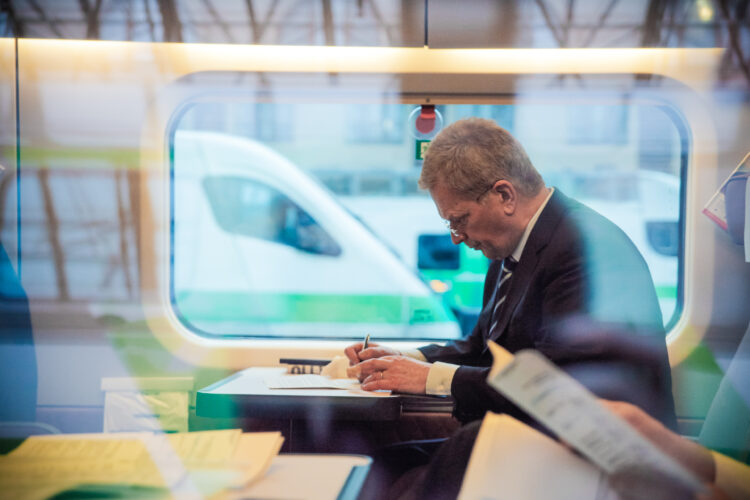 President Niinistö traveled from Helsinki to St. Petersburg by train. Photo: Matti Porre/Office of the President of the Republic of Finland
