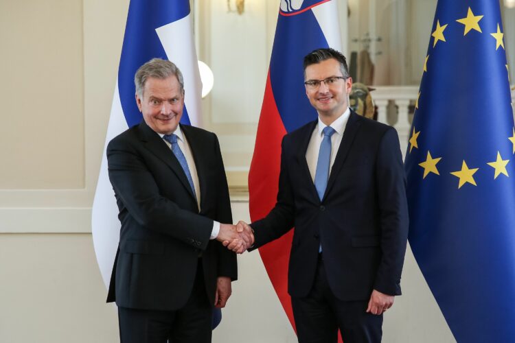 President Niinisto met with Prime Minister of Slovenia Marjan Šarec.  Photo: Matti Porre/Office of the President of the Republic