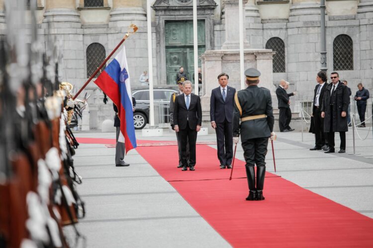 Official welcoming ceremonies in Ljubljana. Photo: Matti Porre/Office of the President of the Republic