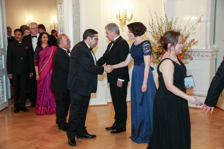 Middagen för den diplomatiska kåren i Presidentens slott den 2 maj 2019. Photo: Juhani Kandell/Office of the President of the Republic of Finland