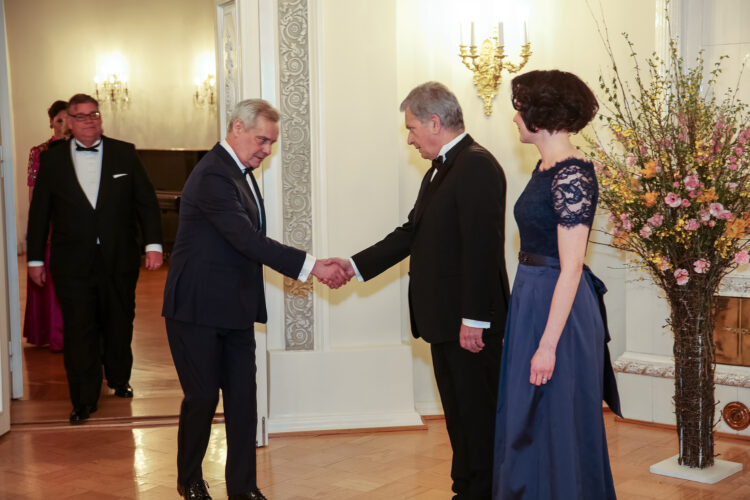 Middagen för den diplomatiska kåren i Presidentens slott den 2 maj 2019. Photo: Juhani Kandell/Office of the President of the Republic of Finland