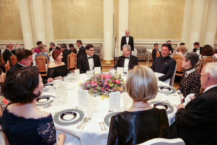 Middagen för den diplomatiska kåren i Presidentens slott den 2 maj 2019. Photo: Juhani Kandell/Office of the President of the Republic of Finland