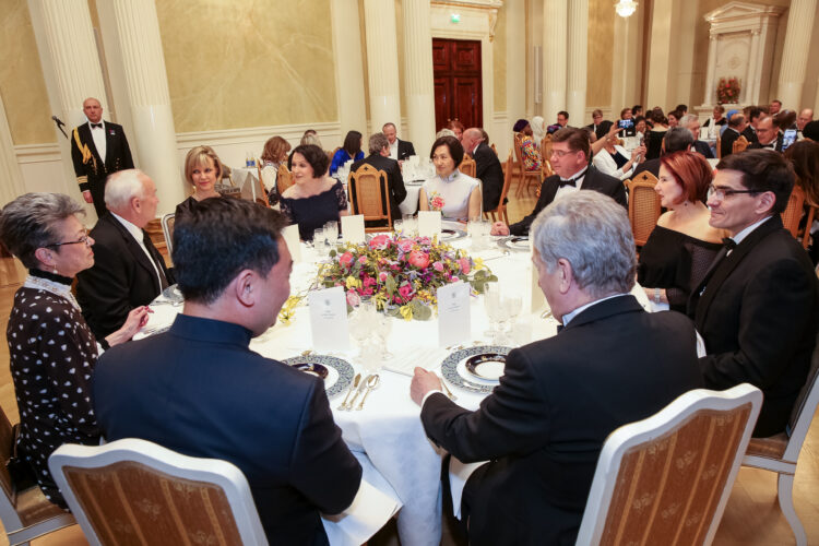 Middagen för den diplomatiska kåren i Presidentens slott den 2 maj 2019. Photo: Juhani Kandell/Office of the President of the Republic of Finland