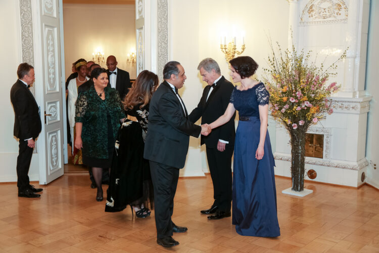 Middagen för den diplomatiska kåren i Presidentens slott den 2 maj 2019. Photo: Juhani Kandell/Office of the President of the Republic of Finland