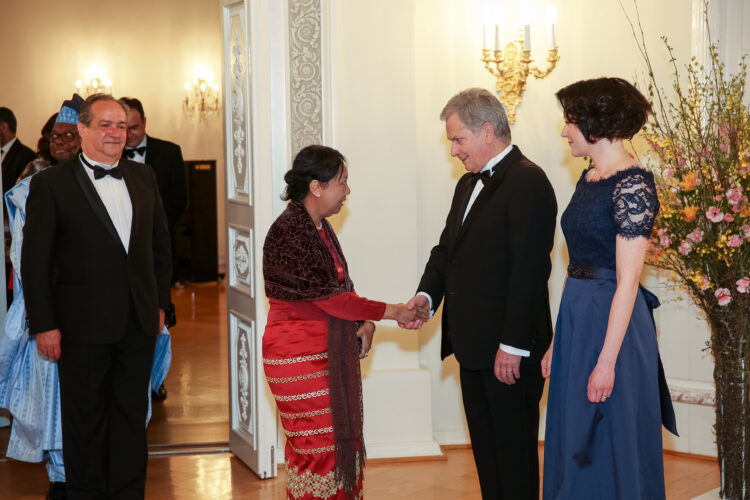 Middagen för den diplomatiska kåren i Presidentens slott den 2 maj 2019. Photo: Juhani Kandell/Office of the President of the Republic of Finland