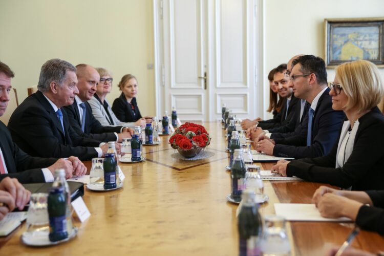 Presidentti Niinistö tapasi Slovenian pääministeri Marjan Šarecin Ljublijanassa. Kuva: Matti Porre /Tasavallan presidentin kanslia