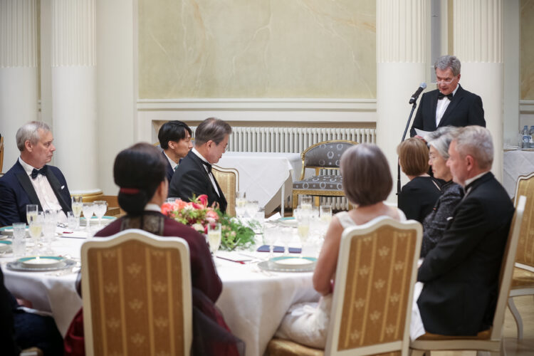 At the dinner in honour of the state visit. Photo: Juhani Kandell/Office of the President of the Republic of Finland
