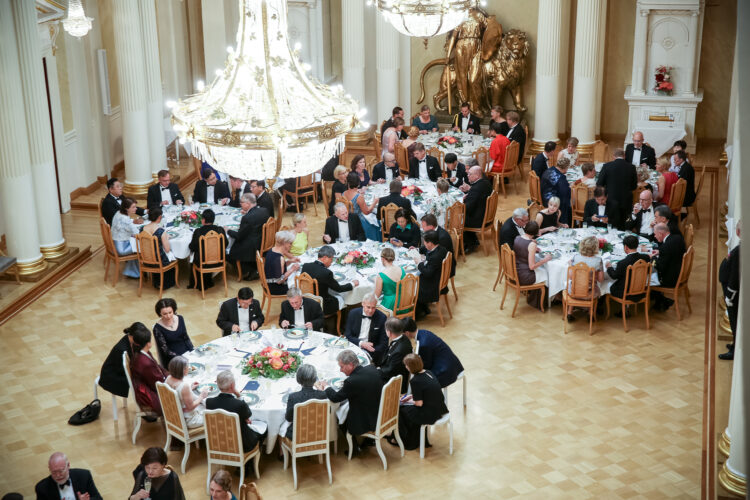 At the dinner in honour of the state visit. Photo: Juhani Kandell/Office of the President of the Republic of Finland
