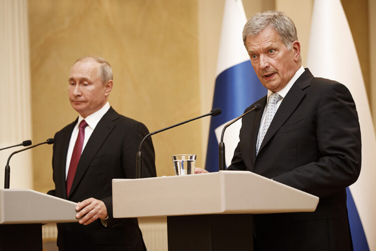 President of the Republic of Finland Sauli Niinistö and President of Russia Vladimir Putin held a press conference in the Hall of State. Photo: Roni Rekomaa/Office of the President of the Republic of Finland