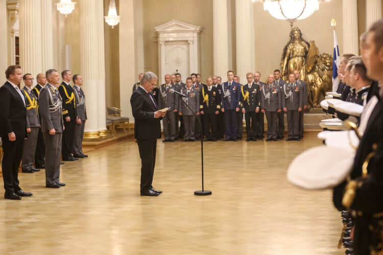 Kadettien nimittämis- ja ylentämistilaisuus Presidentinlinnassa 30.8.2019. Kuva: Juhani Kandell/Tasavallan presidentin kanslia