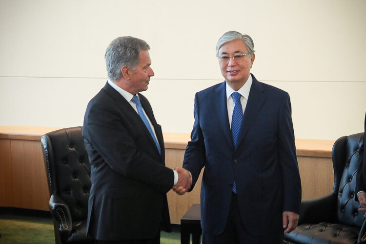 President Niinistö met with President of Kazakstan Kassym-Jomart Tokayev. Photo: Jouni Mölsä/Office of the President of the Republic of Finland