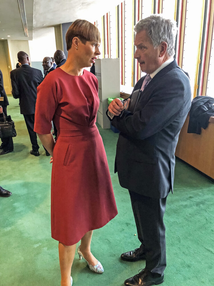 President Niinistö with President of Estonia Kersti Kaljulaid. Photo: Jouni Mölsä/Office of the President of the Republic of Finland