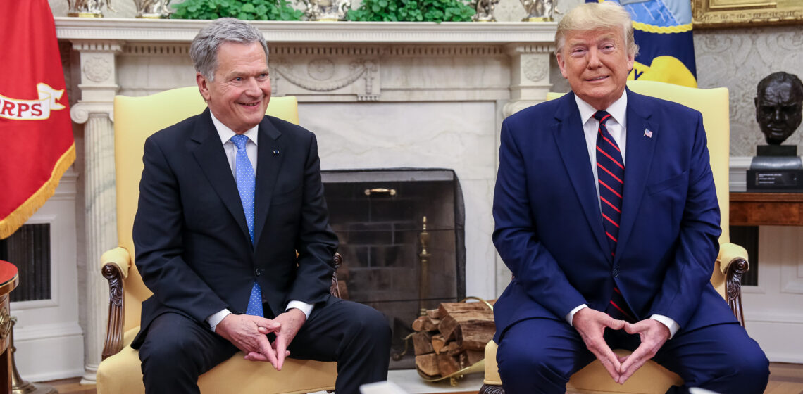 Bilateral discussions between President Niinistö and President Trump in the Oval Office. 
Photo: Matti Porre/Office of the President of the Republic of Finland 