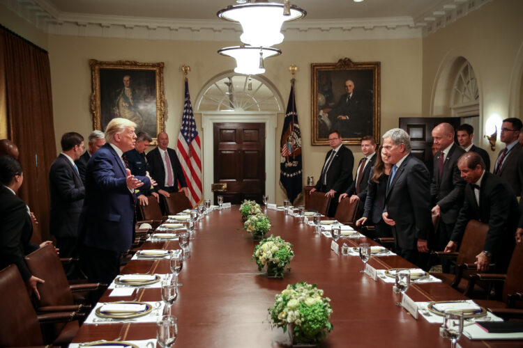 Working Lunch in the Cabinet Room of the White House. Photo: Matti Porre/Office of the President of the Republic of Finland