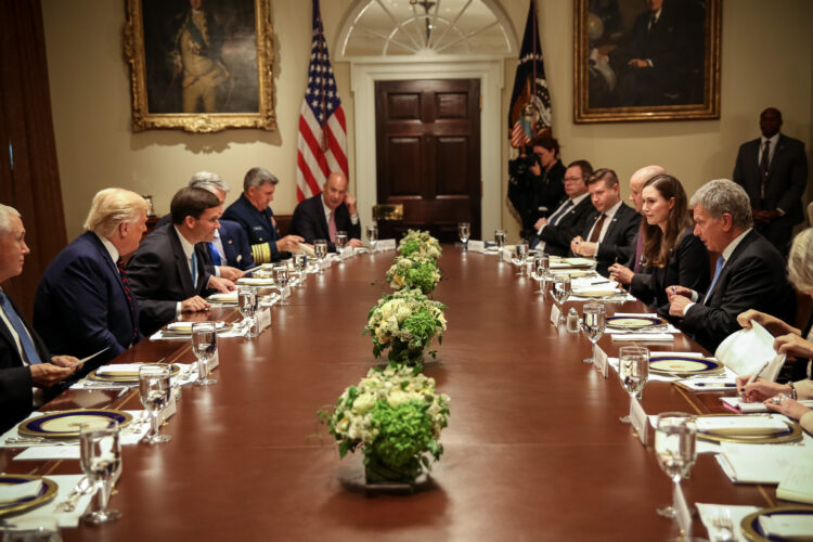 Working Lunch in the Cabinet Room of the White House. Photo: Matti Porre/Office of the President of the Republic of Finland