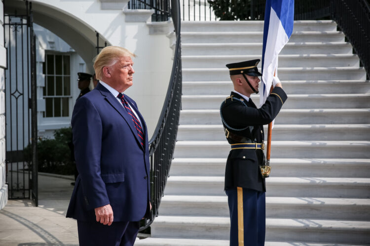 President Donald Trump welcomes President Sauli Niinistö to the White House at the South Portico on 2 October 2019. Photo: Matti Porre/Office of the President of the Republic of Finland 