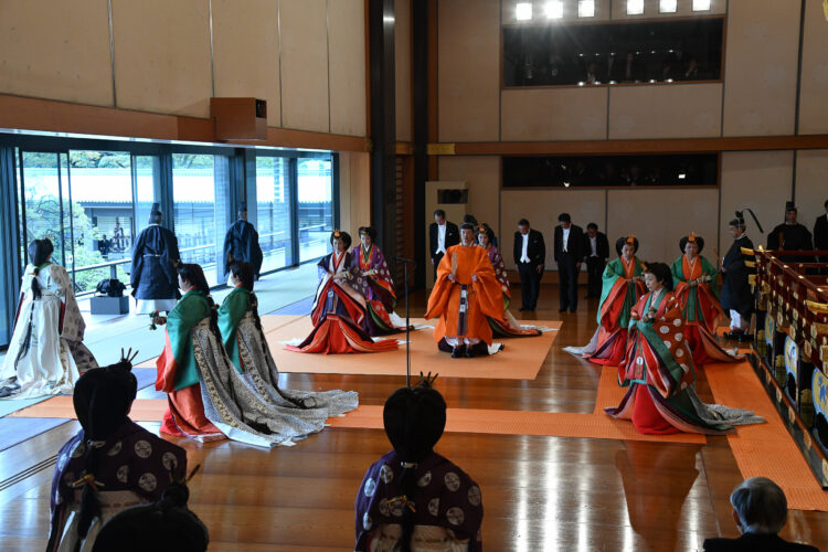 Kruunajaisseremoniat järjestettiin tiistaina puolen päivän jälkeen keisarillisessa palatsissa. Kuva: Secretariat for the Ceremonies of Imperial Succession
