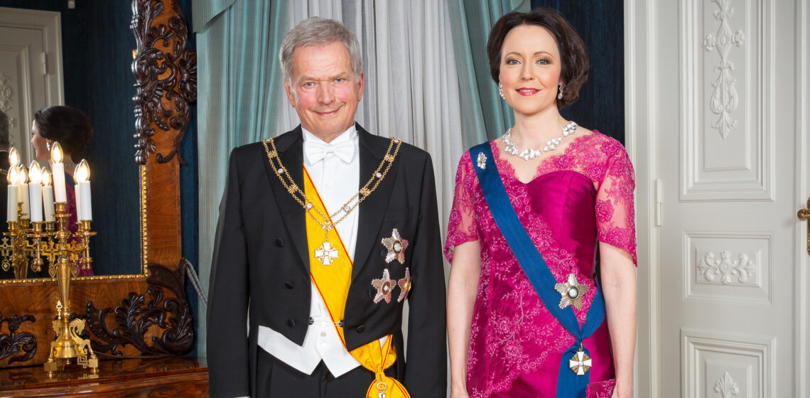 Tasavallan presidentti Sauli Niinistö ja rouva Jenni Haukio itsenäisyyspäivän juhlavastaanotolla 6.12.2019. Kuva: Juhani Kandell/Tasavallan presidentin kanslia