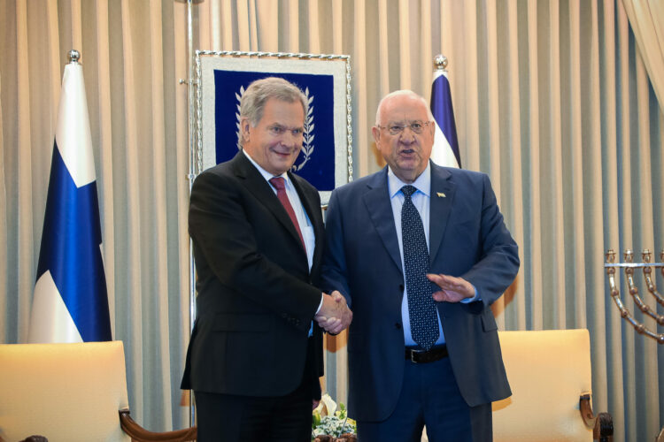 President Sauli Niinistö met with President of Israel Reuven Rivlin in Jerusalem on 22 January 2020. Photo: Jouni Mölsä/Office of the President of the Republic of Finland
