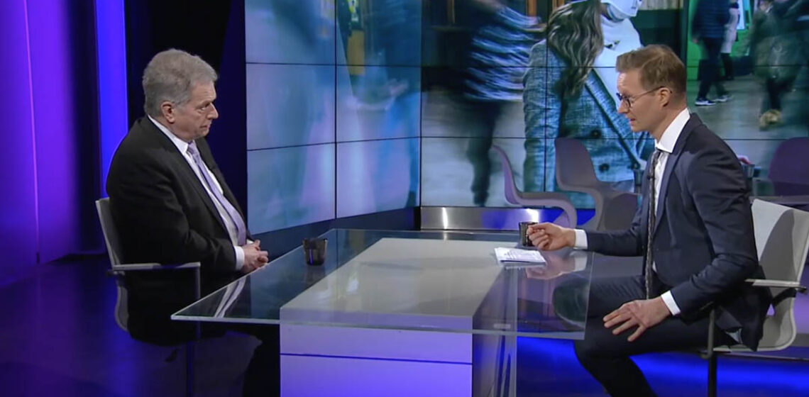 President Niinistö in a live interview with Sakari Sirkkanen in A-Talk Photo: Yle Areena