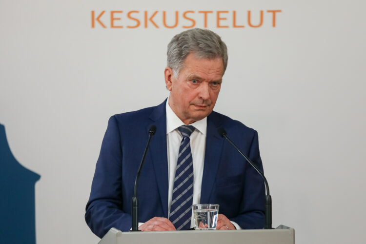 Presidentti Sauli Niinistö Kultaranta-keskustelujen mediatapaamisessa 22.5.2020. Kuva: Matti Porre/Tasavallan presidentin kanslia