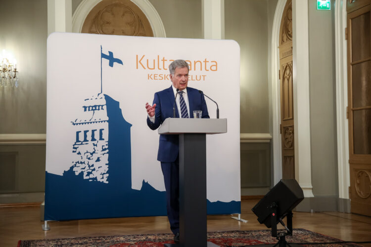 President Niinistö på pressträffen före Gullrandadiskussionerna den 22 maj 2020. Foto: Matti Porre/Republikens presidents kansli