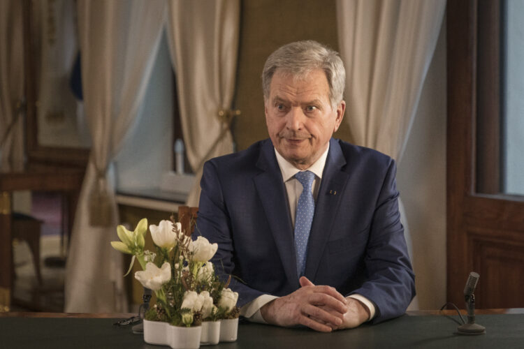 President of the Republic Sauli Niinistö’s New Year’s Speech on 1 January 2021. Photo: Jon Norppa/Office of the President of the Republic of Finland