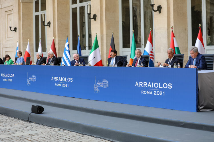 The Presidents gave press statements at the end of the discussions, on Wednesday, 15 September 2021. Photo: Jouni Mölsä/Office of the President of the Republic of Finland