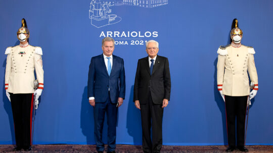 President of Italy Sergio Mattarella received President Niinistö at the Quirinale Palace. Photo: Quirinale