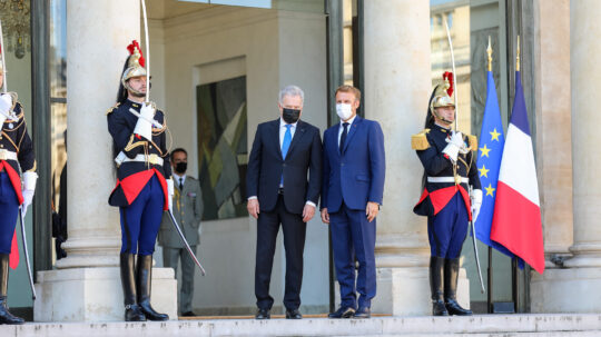 President of the Republic of Finland Sauli Niinistö met with President of France Emmanuel Macron in Paris on Tuesday, 7 September 2021. Photo: Johanna Unha-Kaprali/Embassy of Finland in Paris