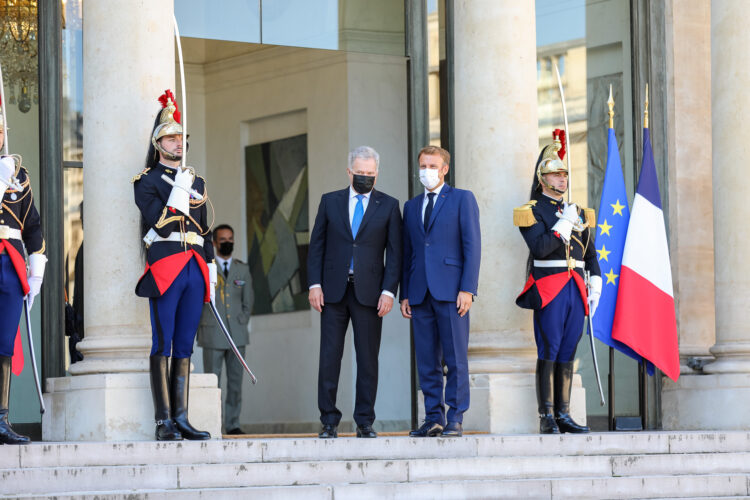 Republikens president Sauli Niinistö träffade Frankrikes president Emmanuel Macron i Paris tisdagen den 7 september 2021. Foto: Johanna Unha-Kaprali/Finlands ambassad i Paris