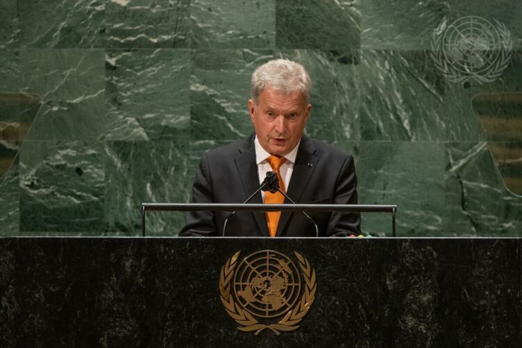 Sauli Niinistö, President of the Republic of Finland, addresses the general debate of the General Assembly’s seventy-sixth session. Photo: UN/Cia Pak