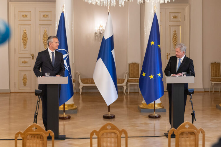 Press conference in the Hall of Mirrors. Photo: Jon Norppa/Office of the President of the Republic of Finland