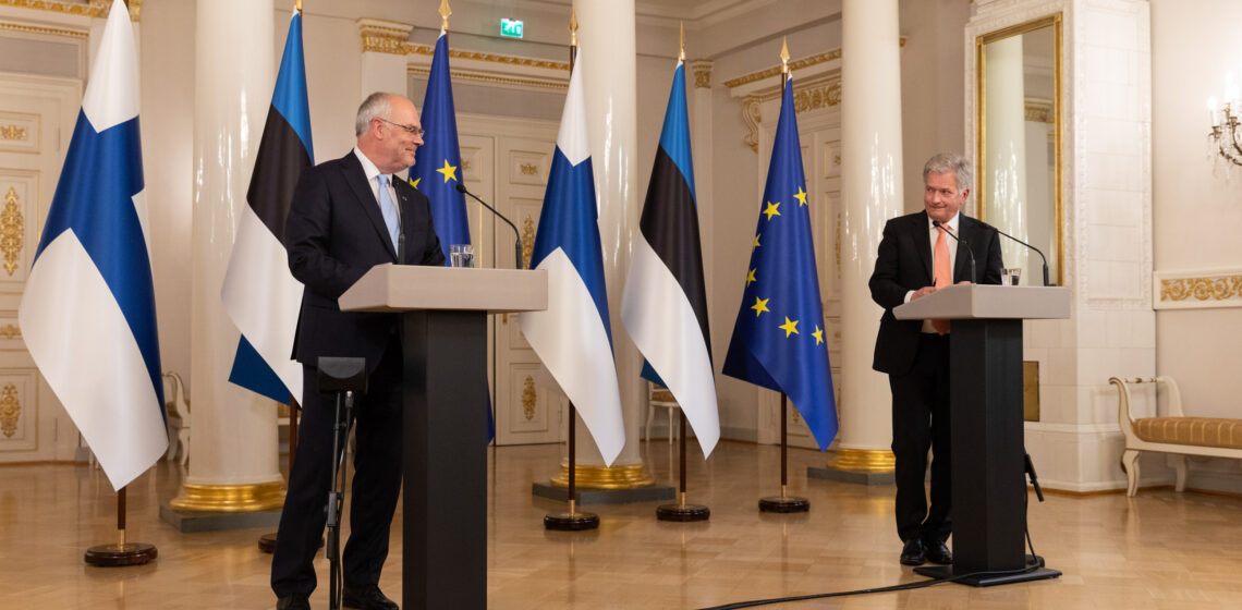 Vid presskonferensen konstaterade president Niinistö att diskussionerna hade förlöpt utmärkt. ”Vi märkte att vi har så mycket gemensamt på ett positivt sätt att mötet drog ut på tiden.” Foto: Jon Norppa/Republikens presidents kansli