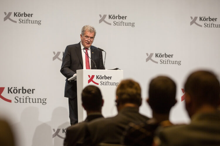 President Niinistö was the keynote speaker at an event organised by the Körber Foundation in Berlin. Photo: Matti Porre/Office of the President of the Republic of Finland