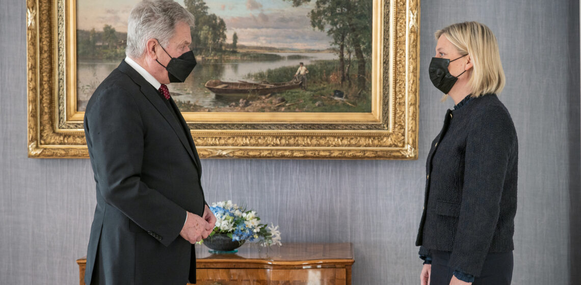 Republikens president Sauli Niinistö träffade Sveriges statsminister Magdalena Andersson på Presidentens slott onsdagen den 8 december 2021. Foto: Matti Porre/Republikens presidents kansli